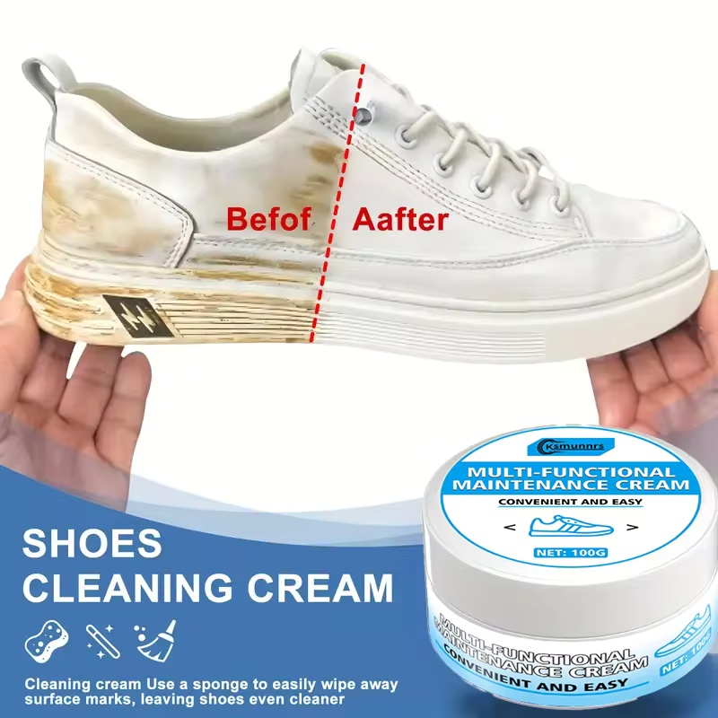 Shoe Polish Cream - White Sneaker Maintenance Cream: Synthetic Leather