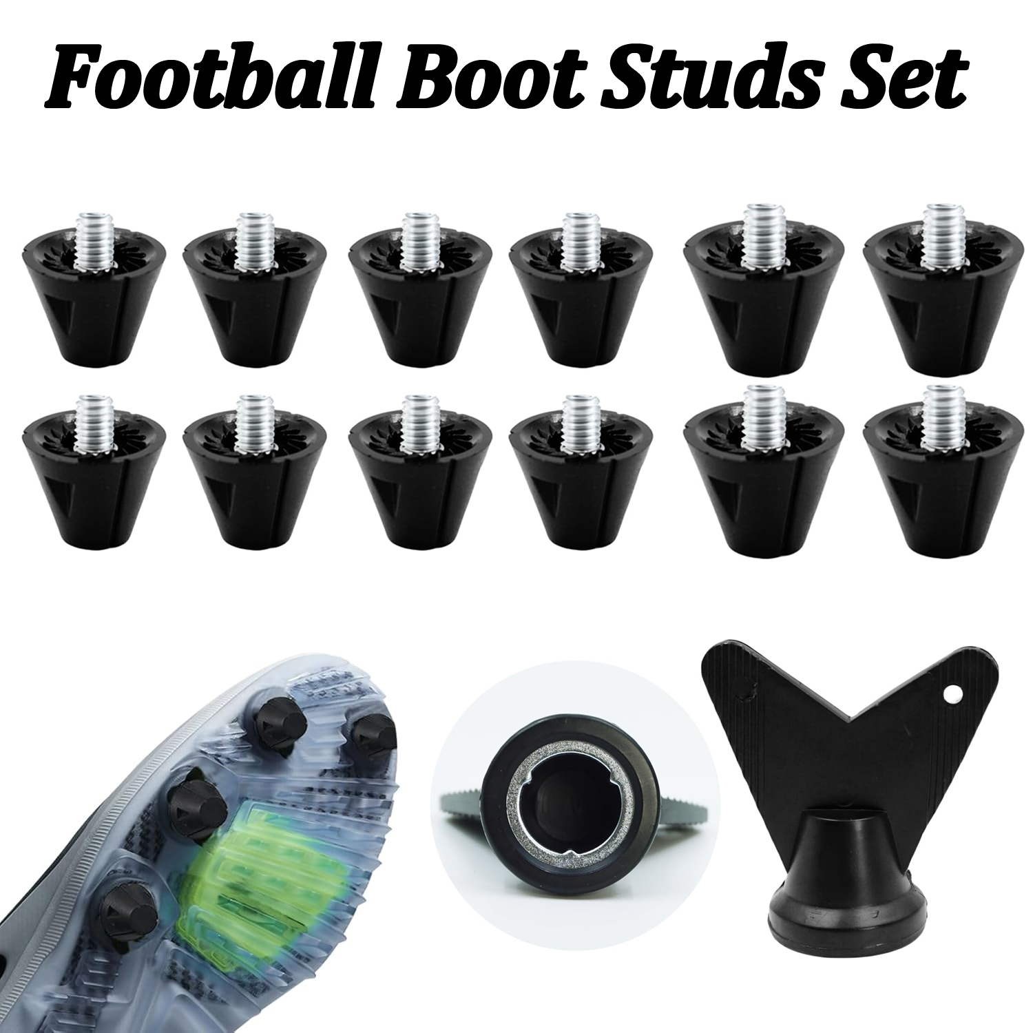 4/12PCS Football Boot Studs Re - مراجعة Sneaker Care Set وسعره