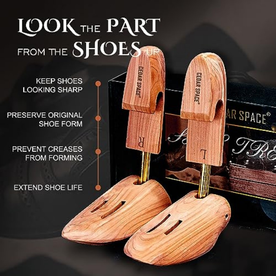 Cedar Space Wooden Shoe Stretc - مراجعة Shoe Tree Cedar وسعره