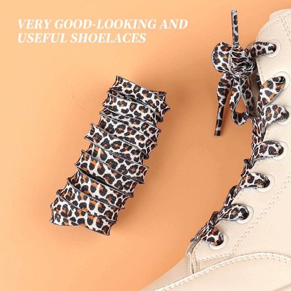 1Pair 120CM Fashion Leopard Pr - مراجعة Lace Replacement Flat وسعره