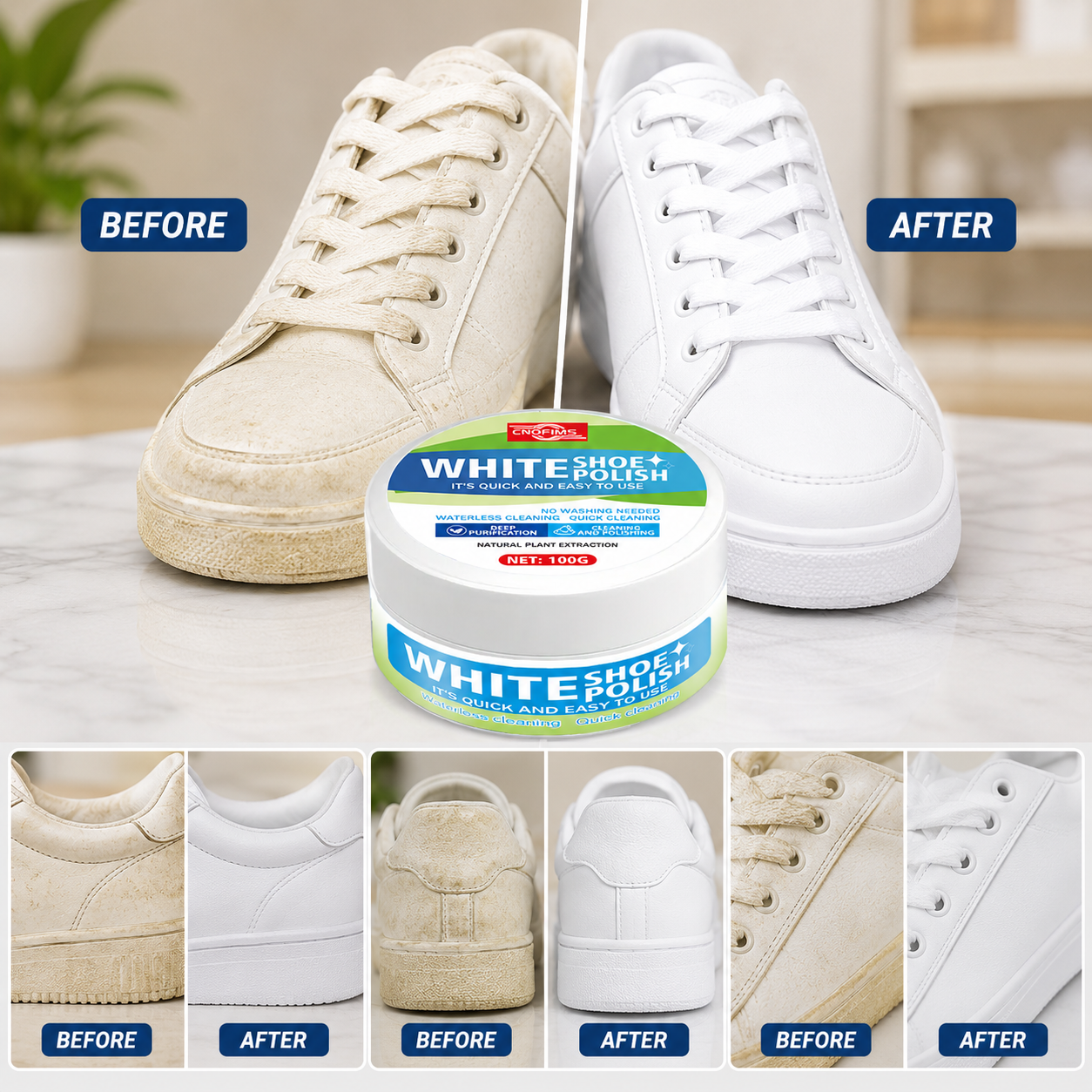 White Shoe Cleaning Cream, Qui - مراجعة Shoe Polish Cream وسعره