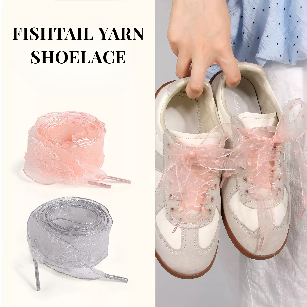 Fishtail Organza Ribbon Shoela - مراجعة Lace Replacement Flat وسعره