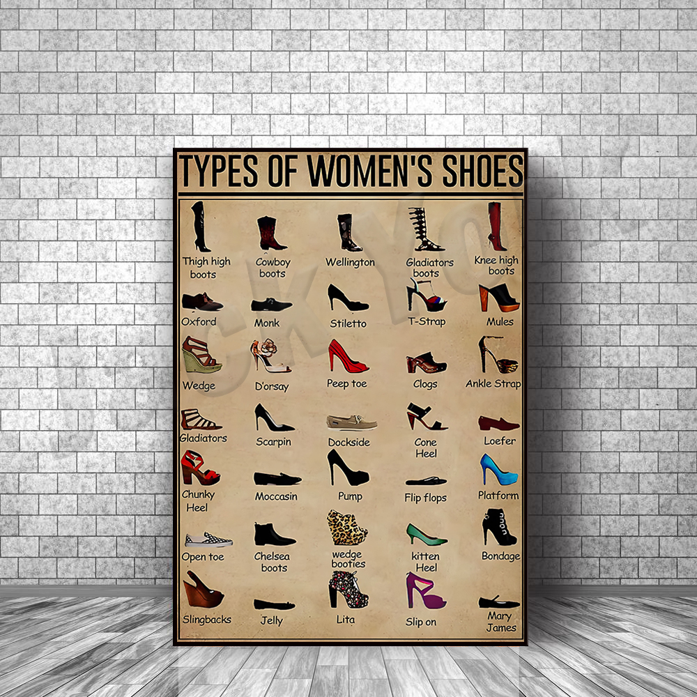 Women's Shoes Types Poster, Wo - مراجعة Waterproof Spray Shoe وسعره