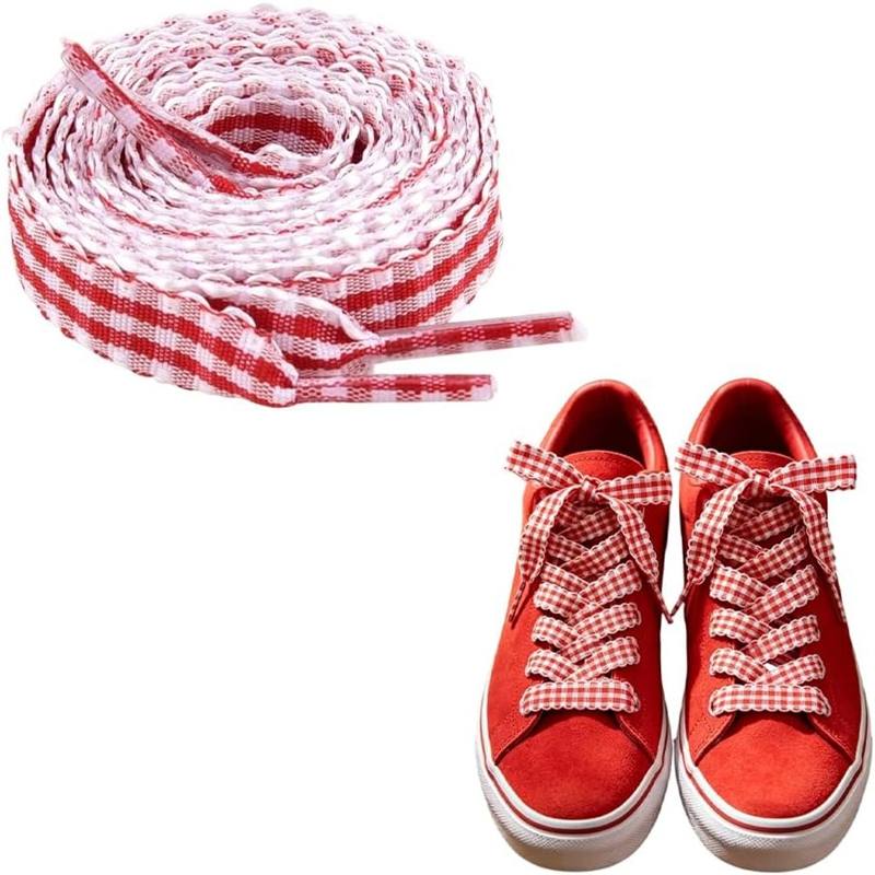 1 Pair Checkered Flat Shoelace - مراجعة Lace Replacement Flat وسعره