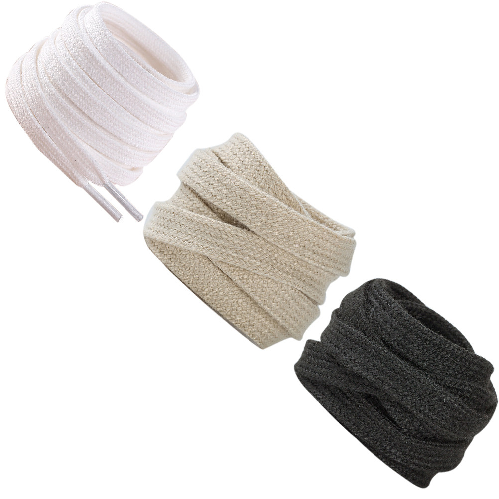 3Pairs Pure Cotton Shoelaces F - مراجعة Lace Replacement Flat وسعره