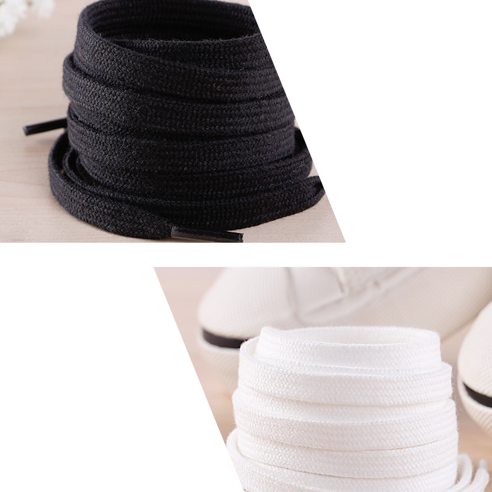 3Pairs Pure Cotton Shoelaces F - مراجعة Lace Replacement Flat وسعره